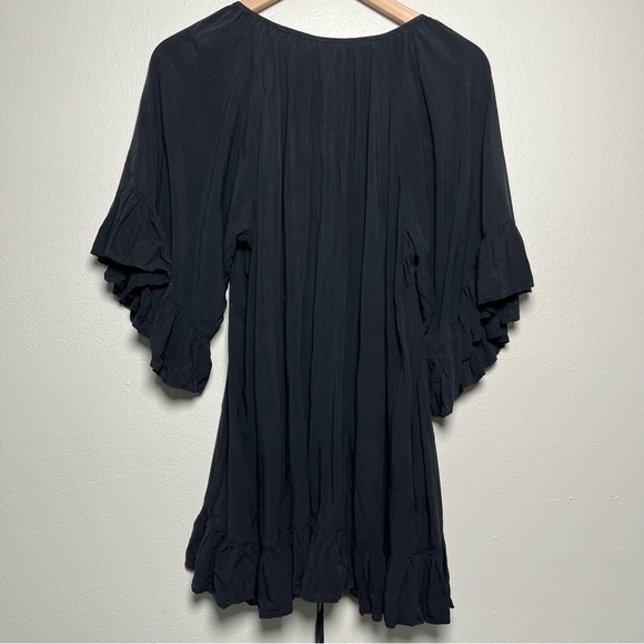 Idyllwind Women Plus Size Top 2X Black‎ Western Boho Lace Up Ruffle Cowgirl - Picture 6 of 7